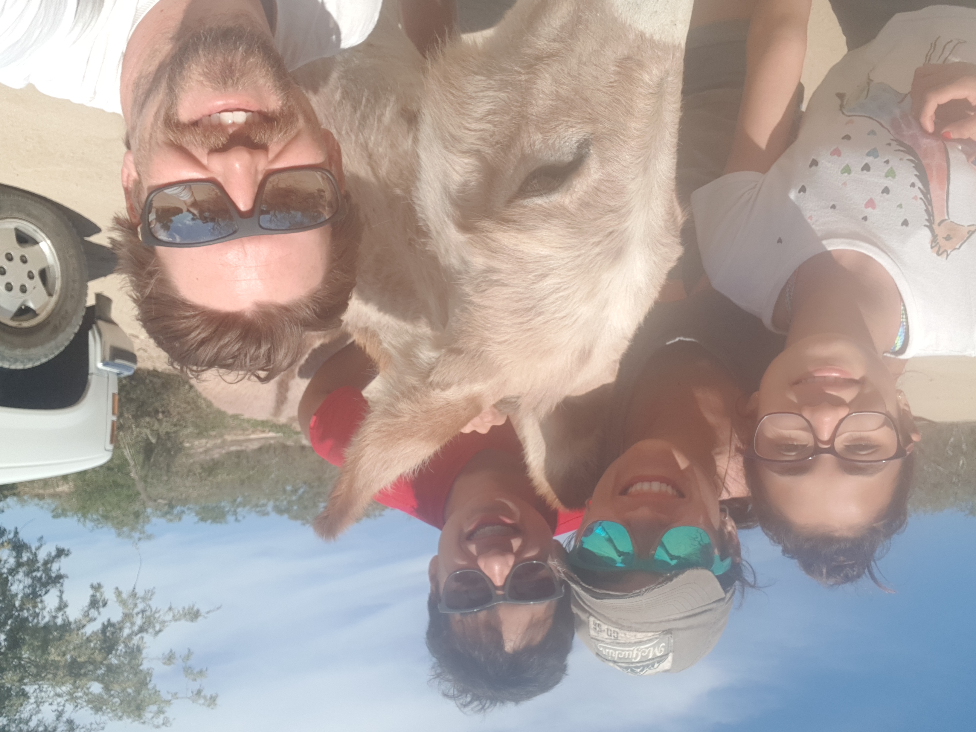 The four of us with a donkey