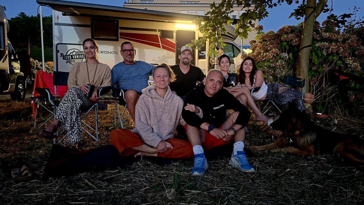 Family and friends together in Spain